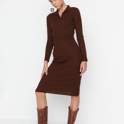 Trendyol Striped Long Sleeves Sheath Dress-image-73