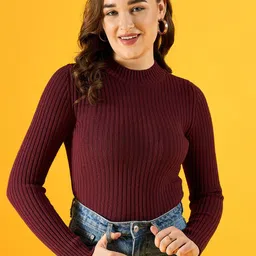98 Degree North Women Ribbed Pullover-image-65