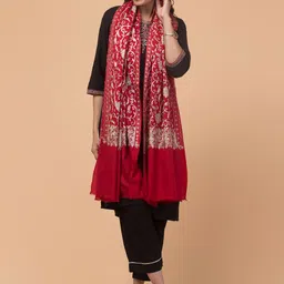 Tweedle Women Floral Embroidered Shawl-image-31