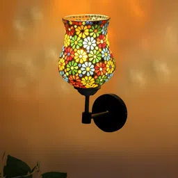 Devansh White & Blue Textured Metal Contemporary Wall Lamp-15
