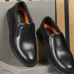Metro Men Leather Slip-On Sneakers-image-98