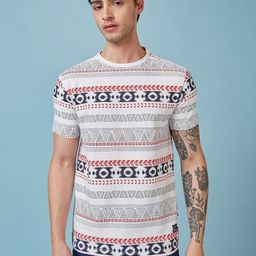 Status Quo Men Geometric Printed Round Neck Regular Fit T-shirt-picture-16
