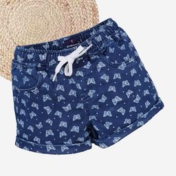 KiddoPanti Girls Printed Denim Hot Pants Shorts-image-33