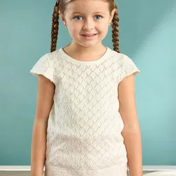 max Girls Short Sleeves Ribbed Cotton Longline Top-image-67
