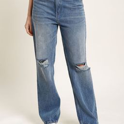 Bene Kleed Women Classic Straight Fit Slash Knee Pure Cotton Light Fade Jeans-picture-43