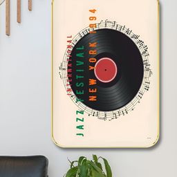 Myntra Elegant Homes Off White & Black Jazz Festival Printed Wooden Wall Art-image-96
