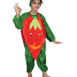 Kaku Fancy Dresses Kids Red Chilly Vegetables Costume Set-image-67