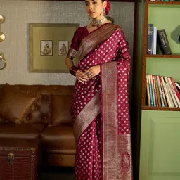 Sangria Woven Design Zari Banarasi Saree-picture-17