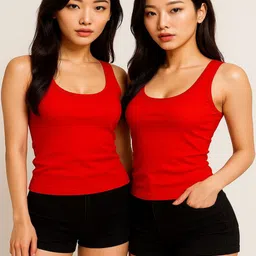 Cortica Women Pack Of 2 Red Solid Non Padded Cotton Camisoles-picture-45