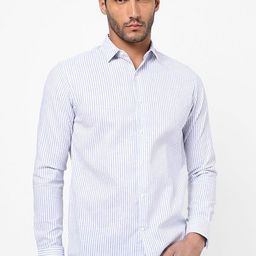 The Collection Classic Slim Fit Striped Cotton Casual Shirt-image-11