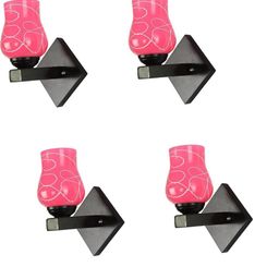 1ST TIME Pink & White Set of 4 Printed Glass Cylinder Shaped Wall Lamp-picture-29