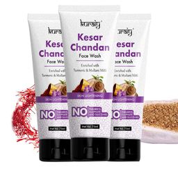 KURAIY Set Of 3 Kesar Chandan Enriched With Turmeric Face Wash-75ml Each image 1