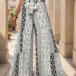 DressBerry Women Floral Printed Flared Trousers-image-81