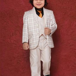 Aj DEZInES Checked Single-Breasted Five-Piece Party Suit-picture-30