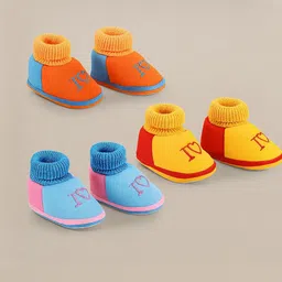 ONFEET Unisex Kids Multi Colored Pack Of 3 Cotton Booties-image-94