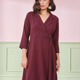 AND V-Neck A-Line Dress-90