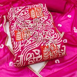 SHADOW & SAINING Ethnic Motifs Printed Pure Silk Semi-Stitched Dress Material-picture-11