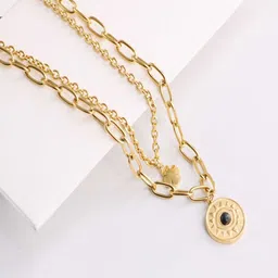 DressBerry Layered Chain with Evil Eye Shaped Pendant-image-65