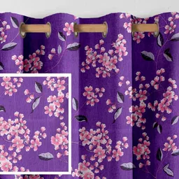 Aura Purple & Pink 2 Pieces Window Curtains-5