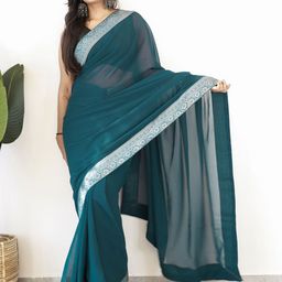 Anouk Rustic Poly Georgette Ready to Wear Saree-picture-13