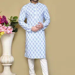 RANAK Men Floral Thread Work Kurta-picture-11