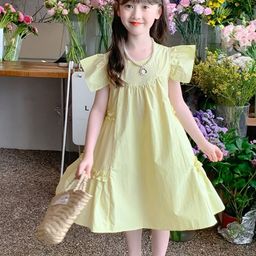 LULU & SKY Flutter Sleeve A-Line Dress-26