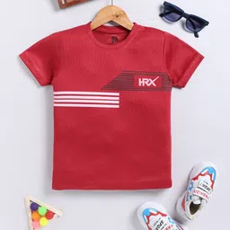 HRX by Hrithik Roshan Boys Brand Logo Printed Rapid-Dry T-shirt-image-16