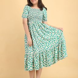 STARWORD Floral Print Empire Midi Dress-38