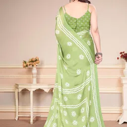 MAGNEITTA Batik Printed Pure Chiffon Block Print Saree image 4
