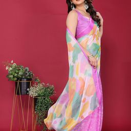 Anouk Printed Saree With Blouse Piece-picture-18