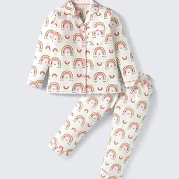 Nite Flite Girls Graphic Printed Night suit-image-10