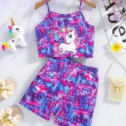YK Girls Printed Top With Shorts Clothing Set-55