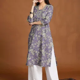 Anouk Women Floral Printed Thread Work Kurta-picture-31
