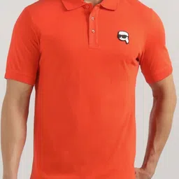 Karl Lagerfeld Polo Collar Short Sleeves Slim Fit Pure Cotton Casual T-Shirt-image-7
