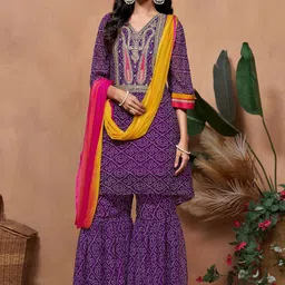 Sangria Embroidered Kurta Set With Dupatta-picture-10