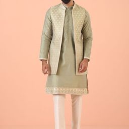 KISAH Men Floral Regular Kurta with Trousers-picture-41