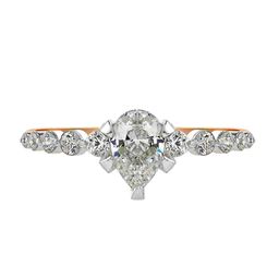 VALANOVA Women 18Kt Sterling Silver Plated Rose Gold & Certified Lab Grown Diamond Ring-picture-42