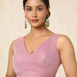 Soch Woven Design V Neck Saree Blouse-image-90
