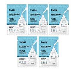 Twasa Set Of 5 Hyaluronic Acid Sheet Mask For Glowing Skin - 20 g Each-20
