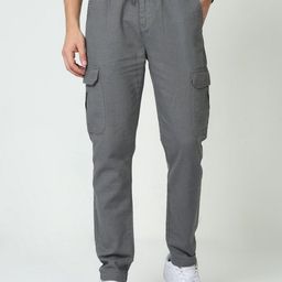 NEVER NEUD Men Relaxed Cargos Trousers-image-20