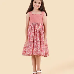 Fabindia Girls Floral Print A-Line Dress-picture-34
