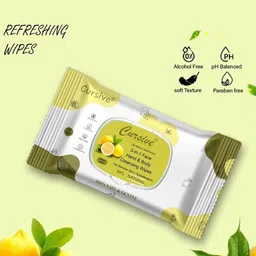 CURSIVE Refreshing Lemon Mint 3-In-1 Hand Body & Face Wet Wipes - 25 Pulls image 3