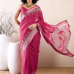 Anouk Rustic Printed Ready To Wear Saree with Matching Blouse-5