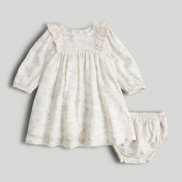 mothercare Girls Floral Printed Puff Sleeve Ruffled A-Line Dress-image-8