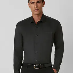 Van Heusen Men Spread Collar Solid Cotton Slim Fit Formal Shirt-picture-21