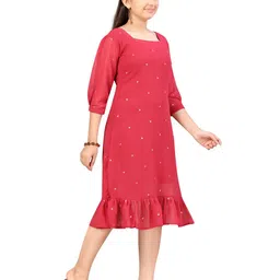 BAESD Floral Print Georgette A-Line Midi Dress-picture-49