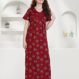 QUIRA Women Printed Maxi Nightdress-image-50