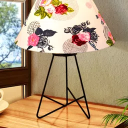 Homesake Beige Metal Industrial Frusturical Shaped Table Lamp-20