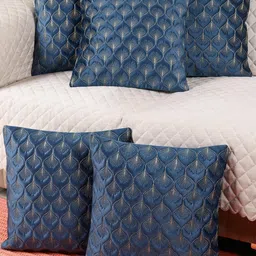 Feather Patterned Velvet Cushion Covers-23