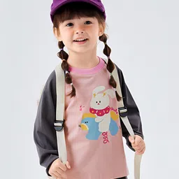 LULU & SKY Girls Striped Extended Sleeves Pockets T-shirt-picture-48